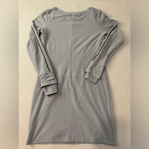 Athleta | Carmella Striped Athleisure Long Sleeve Dress Gray Size S